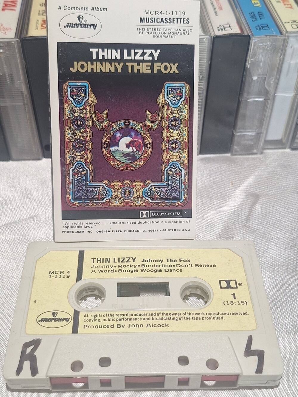 Thin Lizzy Johnny The Fox 1976 Mercury MCR4-1-1119 Cassette Paper Label Tested